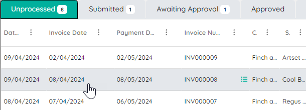 Click Unprocessed invoice.png